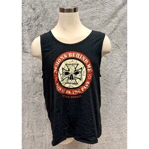 Vintage Y2K Demons Behind Me Skull Graphic Tank Top 2XL District Biker Tee